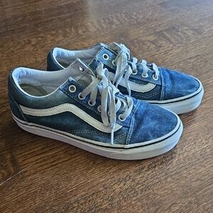 Vans Old Skool Acid Blue Denim Sneaker Men's Size 5 Women's Size 6.5